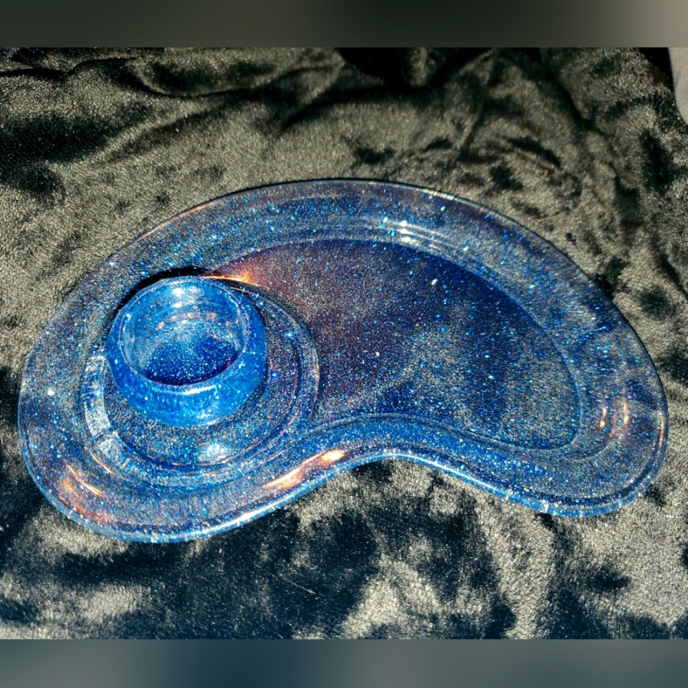 Blue Glitter Rolling/Jewelry Tray
